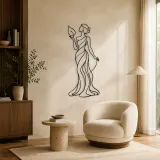 Standing Muse with Leaf Metal Wall Art | Botanical Woman Wall Decor - lifestyle view 5