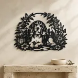Beagle Garden Metal Wall Art | Pet Lover Silhouette Decor - lifestyle view 3
