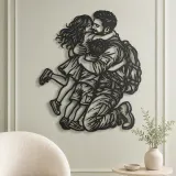 Homecoming Family Hug Metal Wall Art | Family Silhouette Decor - lifestyle view 2
