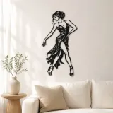 Arte mural de metal Tango Solo Figure | Decoración silueta de movimiento