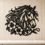 Horse Head Floral Metal Wall Art | Equestrian Wall Decor - lifestyle view 5