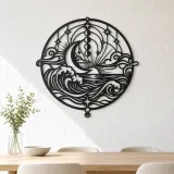 Moon and Ocean Metal Wall Art | Coastal and Nautical Wall Decor - lifestyle view 4