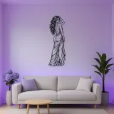 Over Shoulder Glance Metal Wall Art | Minimalist Woman Line Art