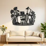 Desk and Lamp Metal Wall Art | Cozy Home Metal Decor