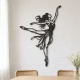 Graceful Arabesque Metal Wall Art | Movement Silhouette Decor - lifestyle view 4