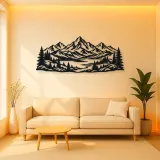 Snowcap Serenity Metal Wall Art | Modern Abstract Metal Decor