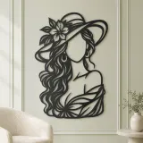Faceless Fashion Muse Metal Wall Art | Minimalist Woman Line Art - lifestyle view 2