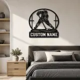 Personalized Ice Hockey Player Metal Wall Art - lifestyle view 3