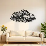 Storm Wave Crest Metal Wall Art | Coastal and Nautical Wall Decor