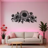 Sunflower Horizon Metal Wall Art | Botanical Metal Wall Decor
