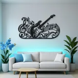 Guitar Melody Flow Metal Wall Art | Music Room Wall Decor