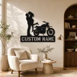 Personalized Dirt Bike Lifted Couple Metal Wall Art - lifestyle view 5