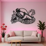 Clarinet Jazz Arc Metal Wall Art | Music Room Wall Decor