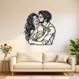 Cheek Kiss Metal Wall Art | Romantic Couple Decor