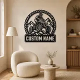 Personalized ATV Quad Rider Metal Wall Art with Mountain Trail - lifestyle view 5