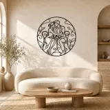 Cartel de metal amantes sentados en café | Decoración romántica de pareja