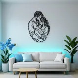 Parents with Newborn Metal Wall Art | Family Silhouette Decor