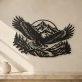 Eagle Mountain Flight Metal Wall Art | Wildlife Silhouette Decor - lifestyle view 3
