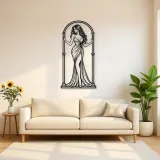 Woman in Arch Metal Wall Art | Minimalist Woman Line Art