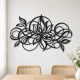Geometric Flower Flow Metal Wall Art | Modern Abstract Metal Decor - lifestyle view 4