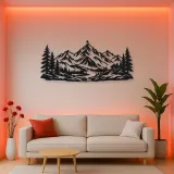 Pine Framed Summit Metal Wall Art | Nature Silhouette Decor