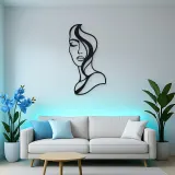 Abstract Half Face Metal Wall Art | Minimalist Woman Line Art