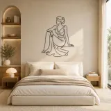 Seated Dress Flow Metal Wall Art | Fashion Figure Wall Decor - lifestyle view 2