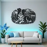 Border Collie Field Metal Wall Art | Pet Lover Silhouette Decor