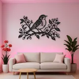 Robin Spring Branch Metal Wall Art | Wildlife Silhouette Decor