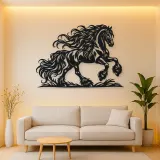Friesian Mane Flow Metal Wall Art | Equestrian Wall Decor