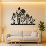 Family with Dog Metal Wall Art | Pet Lover Silhouette Decor