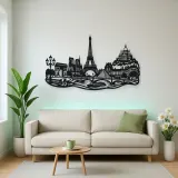 Paris Skyline Flow Metal Wall Art | Travel and City Wall Decor