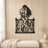 Balcony Embrace Metal Wall Art | Romantic Couple Decor - lifestyle view 5