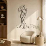 Flowing Hair Elegance Metal Wall Art | Fashion Figure Wall Decor - lifestyle view 5