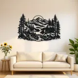 Misty Woodland Layers Metal Wall Art | Nature Silhouette Decor