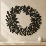 Herb Kitchen Wreath Metal Wall Art | Cozy Home Metal Decor - lifestyle view 3