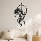 Cartel de metal Musa del Aro Aéreo | Decoración de Silueta de Movimiento