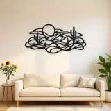 Layered Desert Curves Metal Wall Art | Nature Silhouette Decor