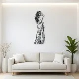 Over Shoulder Glance Metal Wall Art | Minimalist Woman Line Art