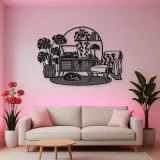 Record Player Corner Metal Wall Art | Music Room Wall Decor