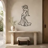 Classic Pinup Silhouette Metal Wall Art | Fashion Figure Wall Decor - lifestyle view 3
