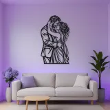 Anniversary Embrace Metal Wall Art | Romantic Couple Decor