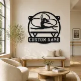Décoration murale en métal personnalisée gymnaste rythmique avec ruban