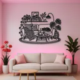 Cozy Sofa Line Metal Wall Art | Cozy Home Metal Decor