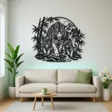 Tiger Bamboo Flow Metal Wall Art | Wildlife Silhouette Decor