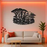 Rhino Savanna Metal Wall Art | Wildlife Silhouette Decor