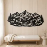 Canyon Mountain Flow Metal Wall Art | Nature Silhouette Decor - lifestyle view 5