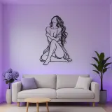 Quiet Self Love Metal Wall Art | Minimalist Woman Line Art