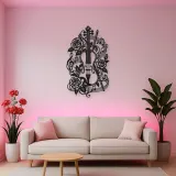 Violin and Roses Metal Wall Art | Music Room Wall Decor