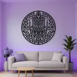 Hamsa Botanical Eye Metal Wall Art | Spiritual Boho Metal Decor